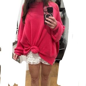 Free People Oversized Pink Sweater